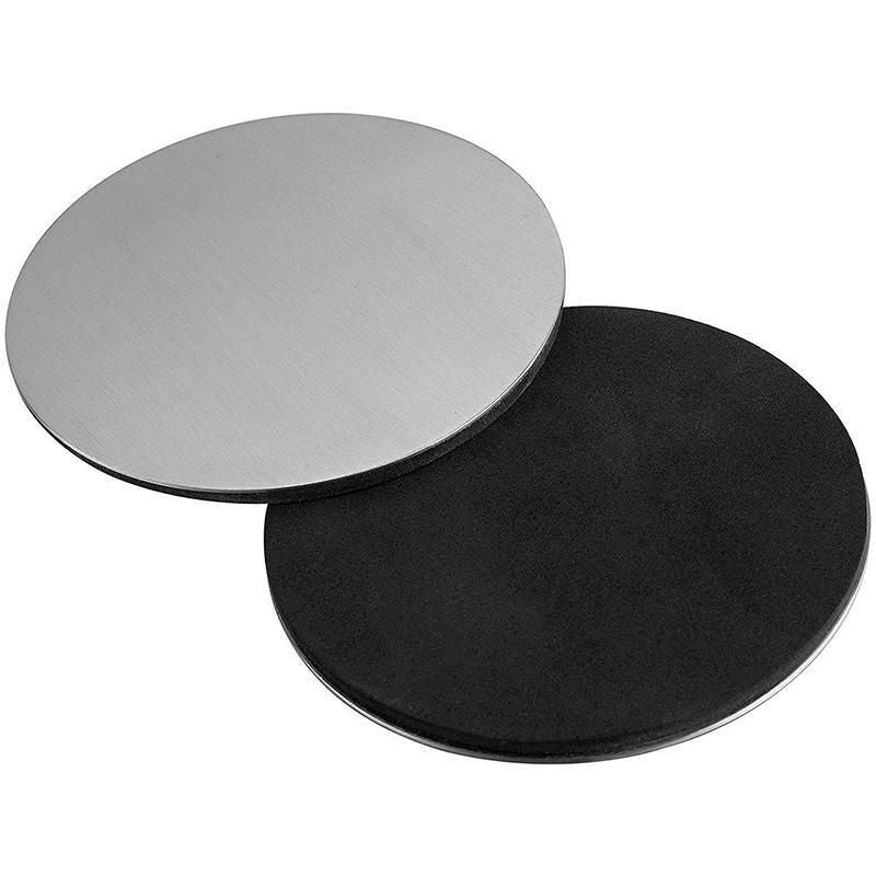Stainless Steel Drink Coaster Set 6PCS Heat Resistant Cup Pads With Holder