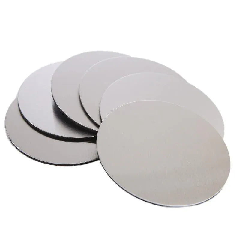 Stainless Steel Drink Coaster Set 6PCS Heat Resistant Cup Pads With Holder