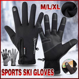 Winter Gloves Thermal Touch Screen Thermal Windproof Warm Black - XL