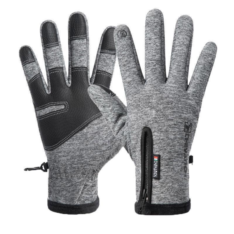 Winter Gloves Thermal Touch Screen Thermal Windproof Warm Grey - XL