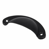 30X Modern Cup Cabinet Handle Knob Drawer Furniture Door Pull Shell Cupboard - Black - 45-Degree Angle