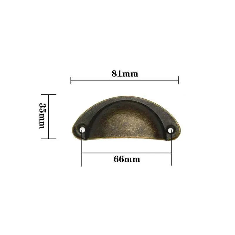 30X Modern Cup Cabinet Handle Knob Drawer Furniture Door Pull Shell Cupboard - Black