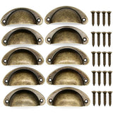 30X Modern Cup Cabinet Handle Knob Drawer Furniture Door Pull Shell Cupboard - Black - Close-Up Angle