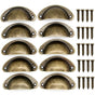 30X Modern Cup Cabinet Handle Knob Drawer Furniture Door Pull Shell Cupboard - Bronze