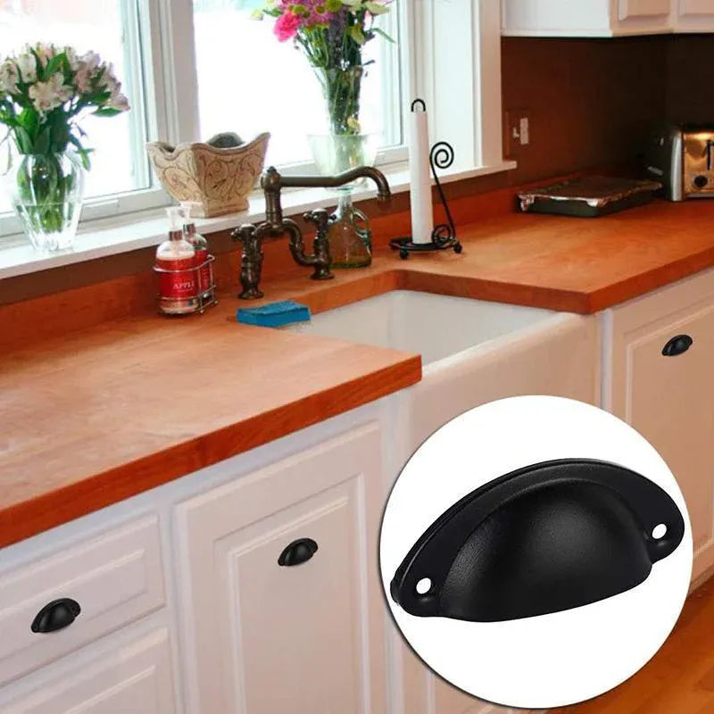 30X Modern Cup Cabinet Handle Knob Drawer Furniture Door Pull Shell Cupboard - Bronze