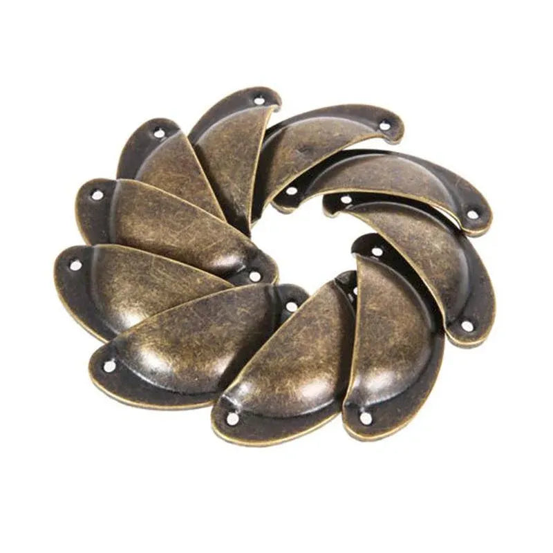 30X Modern Cup Cabinet Handle Knob Drawer Furniture Door Pull Shell Cupboard - Bronze