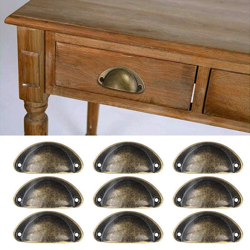 30X Modern Cup Cabinet Handle Knob Drawer Furniture Door Pull Shell Cupboard - Bronze