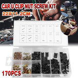 170X Universal Car U Clip Nut Screw Kit Vehicle Bumper Dash Door Panel Interior