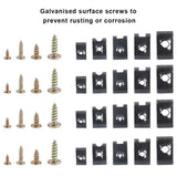 170X Universal Car U Clip Nut Screw Kit Vehicle Bumper Dash Door Panel Interior