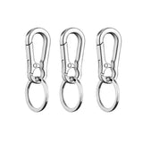 3PCS Zinc Alloy Spring Hook Keychain with Key Rings for Car Keys and Bags - Front View