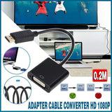 DisplayPort to DVI Adapter Cable 1080P DP Male to DVI Female Converter 20cm