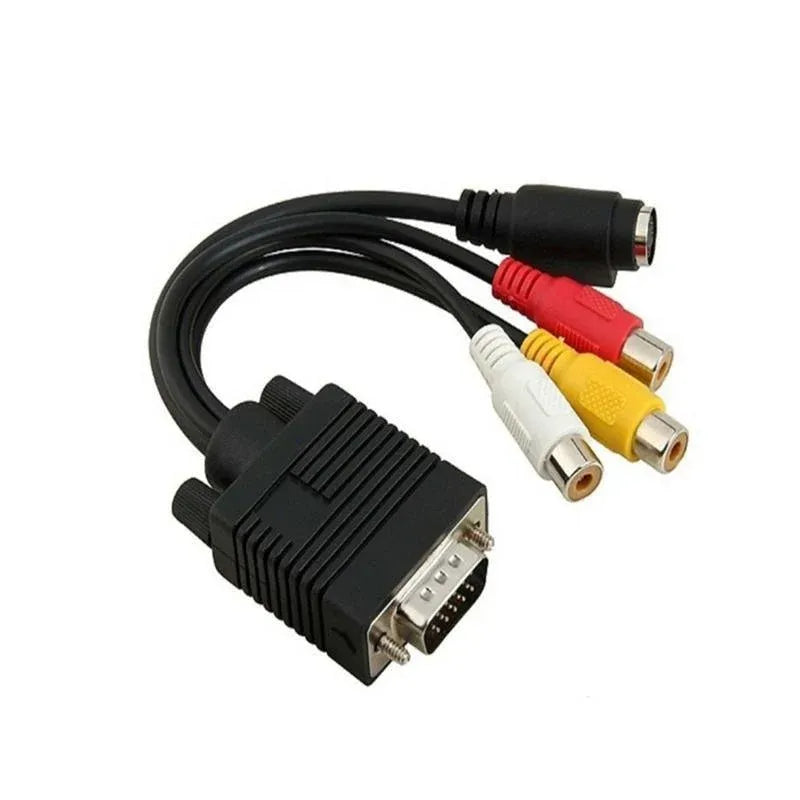 High-Quality PC VGA to S-Video 3RCA TV Converter Cable - Seamless Video Adapter Solution
