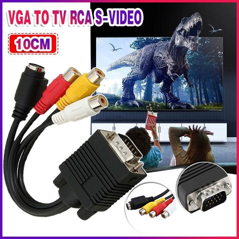High-Quality PC VGA to S-Video 3RCA TV Converter Cable - Seamless Video Adapter Solution