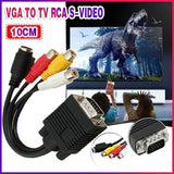 High-Quality PC VGA to S-Video 3RCA TV Converter Cable - Seamless Video Adapter Solution - Extra Image