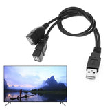 Double USB Extension A-Male to 2 A-Female Y Cable Cord Power Adapter Splitter - 45-Degree Angle