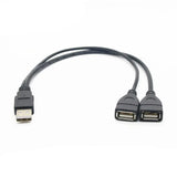 Double USB Extension A-Male to 2 A-Female Y Cable Cord Power Adapter Splitter - Extra Image