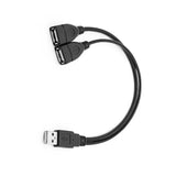 Double USB Extension A-Male to 2 A-Female Y Cable Cord Power Adapter Splitter - Extra Image