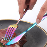 8PCS Portable Stainless Steel Travel Cutlery Set with Case for Camping Picnic Office - 45-Degree Angle
