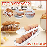 2 Tier Rolling Egg Dispenser Auto Gravity Egg Holder for Fridge Storage Rack