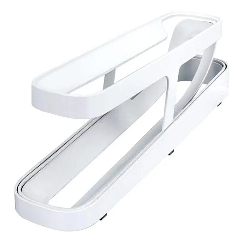 2 Tier Rolling Egg Dispenser Auto Gravity Egg Holder for Fridge Storage Rack