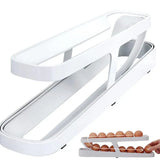 2 Tier Rolling Egg Dispenser Auto Gravity Egg Holder for Fridge Storage Rack - Extra Image