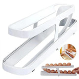 2 Tier Rolling Egg Dispenser Auto Gravity Egg Holder for Fridge Storage Rack - Extra Image