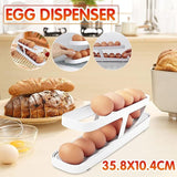 2 Tier Rolling Egg Dispenser Auto Gravity Egg Holder for Fridge Storage Rack