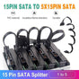15 Pin SATA Power Splitter Cable 1 Male to 5 Female Adapter for HDD SSD Drives