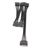 15 Pin SATA Power Splitter Cable 1 Male to 5 Female Adapter for HDD SSD Drives - Front View