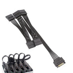15 Pin SATA Power Splitter Cable 1 Male to 5 Female Adapter for HDD SSD Drives
