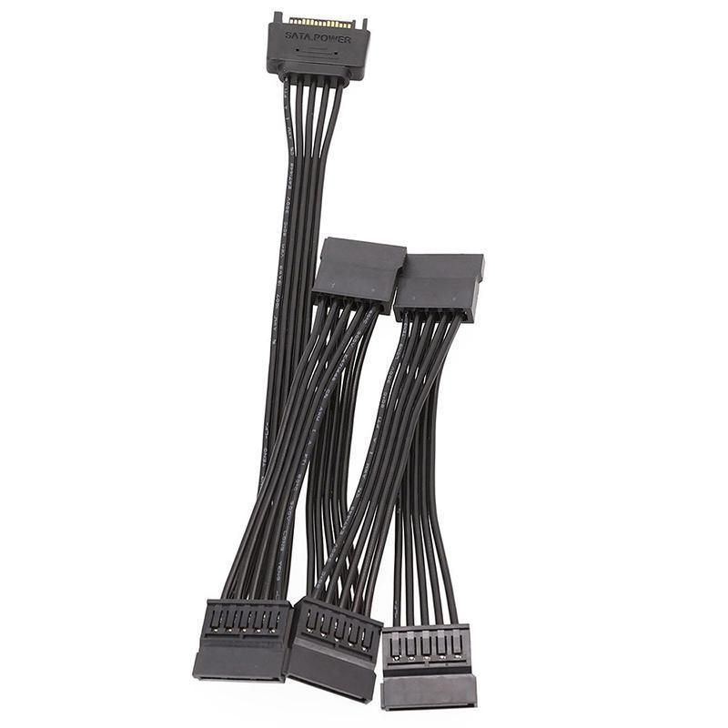 15 Pin SATA Power Splitter Cable 1 Male to 5 Female Adapter for HDD SSD Drives