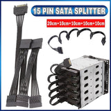 15 Pin SATA Power Splitter Cable 1 Male to 5 Female Adapter for HDD SSD Drives - Extra Image