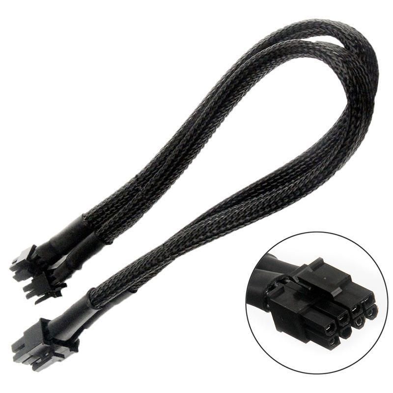 Dual Mini 6 Pin to 8 Pin PCI-E Video Card Power Cable Y Splitter 18AWG Mac Pro