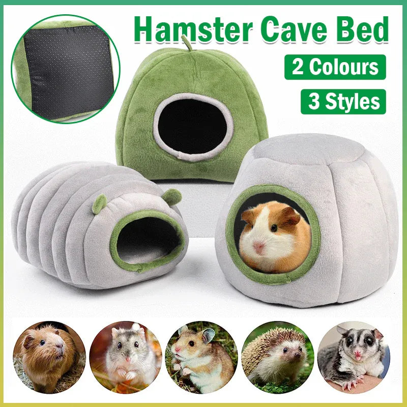 Soft Small Animal Guinea Pig Cozy Warm Pet Tent Hamster House Hideout Cave Bed - Grey-Pyramid