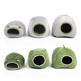 Soft Small Animal Guinea Pig Cozy Warm Pet Tent Hamster House Hideout Cave Bed - Grey-Pyramid - Side View