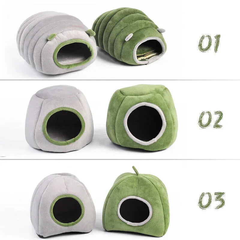 Soft Small Animal Guinea Pig Cozy Warm Pet Tent Hamster House Hideout Cave Bed - Grey-Sheep