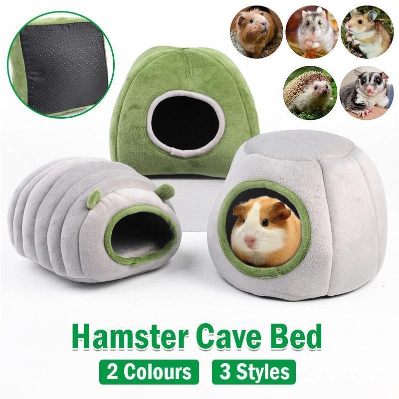 Soft Small Animal Guinea Pig Cozy Warm Pet Tent Hamster House Hideout Cave Bed - Grey-Sheep