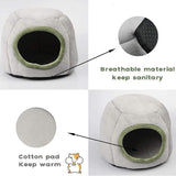 Soft Small Animal Guinea Pig Cozy Warm Pet Tent Hamster House Hideout Cave Bed - Grey-Stump - 45-Degree Angle