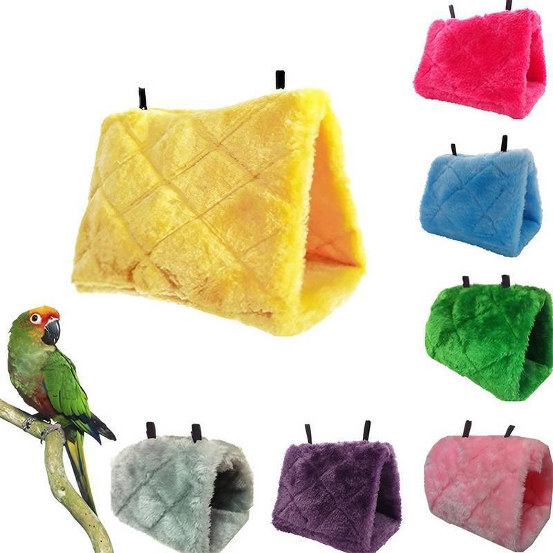 Pet Bird Parrot Parakeet Budgie Warm Hammock Cage Hut Tent Bed Hanging Cave - Blue