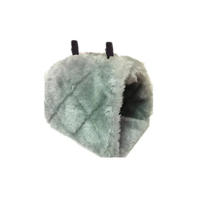 Pet Bird Parrot Parakeet Budgie Warm Hammock Cage Hut Tent Bed Hanging Cave - Grey