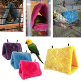 Pet Bird Parrot Parakeet Budgie Warm Hammock Cage Hut Tent Bed Hanging Cave - Grey - 45-Degree Angle