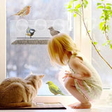Large All Weather Clear Acrylic Window Bird Feeder With Tray & Drain Holes - Close-Up Angle