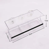 Large All Weather Clear Acrylic Window Bird Feeder With Tray & Drain Holes - Low Angle