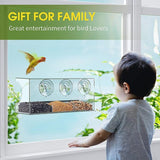 Large All Weather Clear Acrylic Window Bird Feeder With Tray & Drain Holes - Extra Image