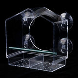Clear Acrylic Window Bird Feeder with Strong Suction Cups and Removable Seed Tray - Close-Up Angle
