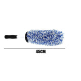 Car Wheel Cleaning Brush Tool Alloy Soft Bristle - Black+White - Close-Up Angle