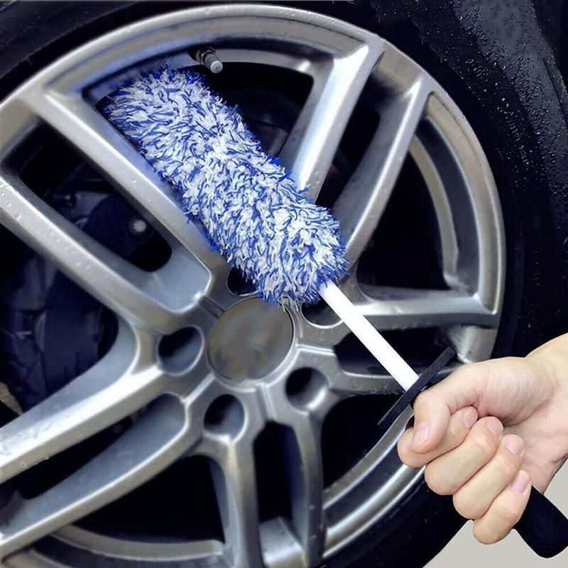 Car Wheel Cleaning Brush Tool Alloy Soft Bristle - Black+White