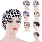Women Floral Turban Head Wrap Cap Comfortable Chemo Headscarf Headwear - Blue