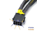 8Pin ATX 12v CPU EPS Power Extension Splitter Cable Adapter Motherboard copper - Top-Down View