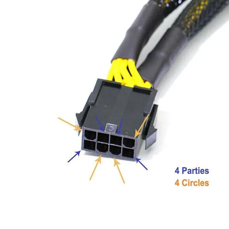 8Pin ATX 12v CPU EPS Power Extension Splitter Cable Adapter Motherboard copper